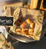 Multiple Natural Kraft Food Bags w/PLA window Sitting on a Tray