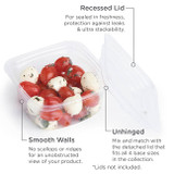 12 oz Square clear PLA Deli Containers BDV09001