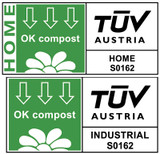 Certified OK compost INDUSTRIAL by TÜV AUSTRIA