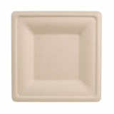 6" World Centric Compostable Fiber Square Plates SQ-FB-6-LFS