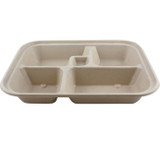 World Centric No PFAS Added 5-Compartment Compostable Fiber Bento Box -  300/Case