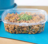 GoodGuard 24 oz compostable PLA clamshell container, sustainable clear packaging for rice and meals GoodGuard 24 oz compostable PLA clamshell container, sustainable clear packaging for rice and meals