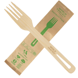 World Centric 6.7” Bamboo Fork, Individually-Wrapped, Compostable, FO-BB-I