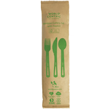World Centric 6.7” Bamboo Utensil Set, Individually Wrapped, AS-BB-TN