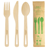 World Centric 6.7" individually wrapped bamboo utensils AS-BB-TN
