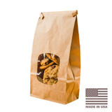Made in the USA Brown Paper Kraft Bag with Window