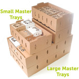 Small Master Tray Cardboard Produce Shipper Compared to large size Small Master Tray Cardboard Produce Shipper Compared to large size