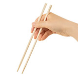 9" Natural Bamboo Chopsticks w/ Black Paper Sleeves
