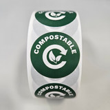 Compostable Round Sticker 1000 Count Roll