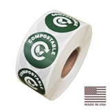 Made in the USA Compostable Green Stickers