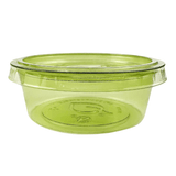 2 oz compostable PLA portion cup with green tint, SKU VW-PC200GN