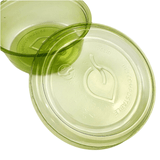 Sample of compostable PLA Lid for 2-4 oz Portion cups with green tint, SKU VW-PCLIDGN Sample of compostable PLA Lid for 2-4 oz Portion cups with green tint, SKU VW-PCLIDGN