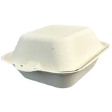 6x6" Compostable Fiber Burger Clamshells Containers