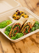 Fiber 3-compartment Clamshell Box