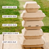 Good Start Packaging Fiber Clamshell Container in small to large sizing