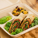 Fiber 3-compartment Clamshell Box