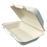 9x6" Compostable Fiber Clamshell Containers 9x6" Compostable Fiber Clamshell Containers