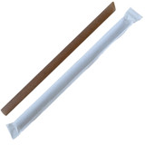 9.1" Compostable PLA & Coffee Ground 12mm Boba Straws Individually Wrapped 210CHCOS23W