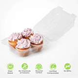 BPA-Free Eco-friendly 4-Pack 2.75" Cupcake & Muffin Containers BXX00216