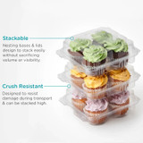 Stackable 4-Pack 2.75" Cupcake & Muffin Containers BXX00216