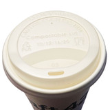 8-22 oz Compostable White CPLA Sip Lids for Good Start Hot Cups