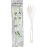 6" World Centric Compostable tPLA Sporks Individually Wrapped RK-PS-I
