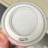 4 oz Hot Cup White CPLA Sip Lids 62mm 