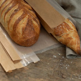 12.2 x 1.6 x 4.3" Compostable Brown Bread Bags w/ Window