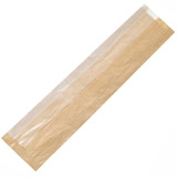 22x1.9x4.3" Compostable Brown Bread Bags w/ Window