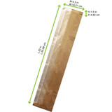 22x1.9x4.3" Compostable Brown Bread Bags w/ Window