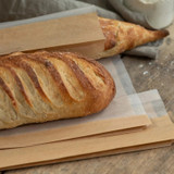 22x1.9x4.3" Compostable Brown Bread Bags w/ Window