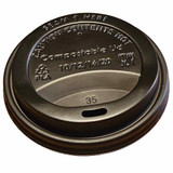 8-22 oz Compostable Black CPLA Sip Lids for Good Start Hot Cups