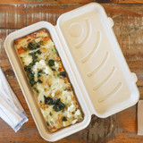 12" World Centric Compostable Fiber Deep Flatbread Pizza Boxes - PB-SC-U13D-LFS