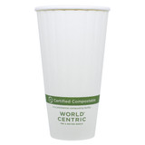 20 oz World Centric Double Wall Compostable Paper Hot Cups CU-PA-20D