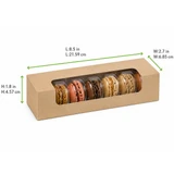 7-Pack Compostable Kraft Macaron Boxes w/ PLA Windows 210MAC7PLA