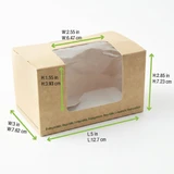 20 oz Compostable Kraft Wrap Boxes w/ PLA Windows 210BLSQ1K