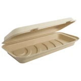 12" World Centric Compostable Fiber Deep Flatbread Pizza Boxes - PB-SC-U13D-LFS
