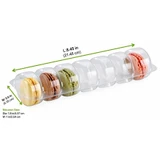 Clear Insert for 7 Macarons (1x7) w/ Clip Closure PET | 210MACINS7