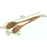 10" Bamboo Serving Tongs