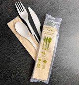 Individually Wrapped 6" tPLA Utensil Set Sample