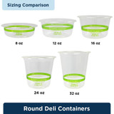 Sample of 8 oz Clear Round Deli Containers