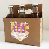 6 Pack Kraft Bottle & Can Carrier Holding Glass Bottles 