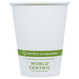 8 oz White Compostable Coffee Cups CU-PA-8 