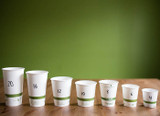 EcoChoice 10 oz. Leaf Print Compostable Paper Hot Cup - 1000/Case