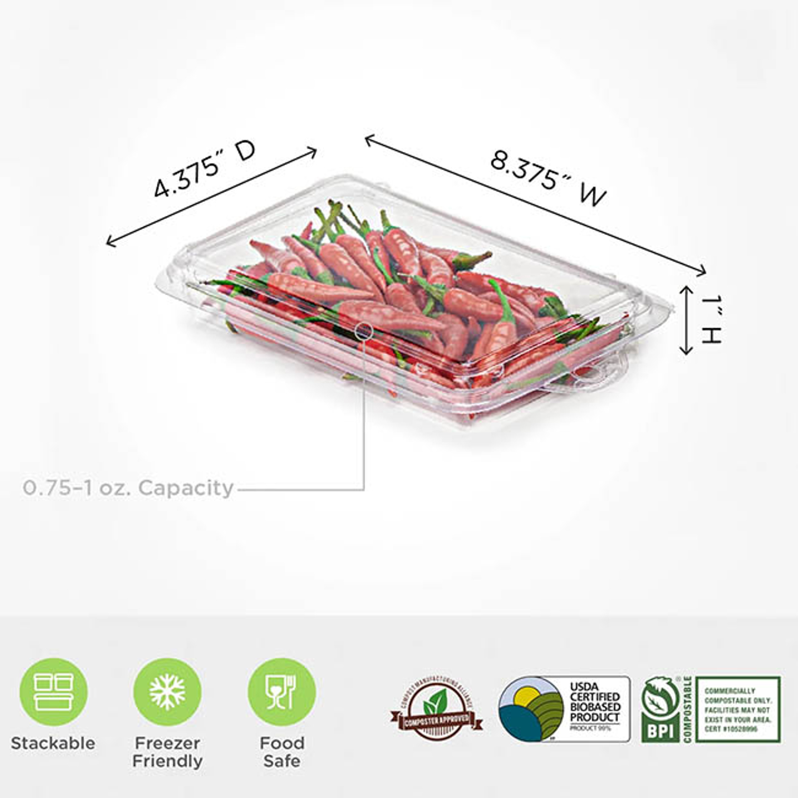 1 oz Hanging Herb Clamshell Packaging PLA XXV00409