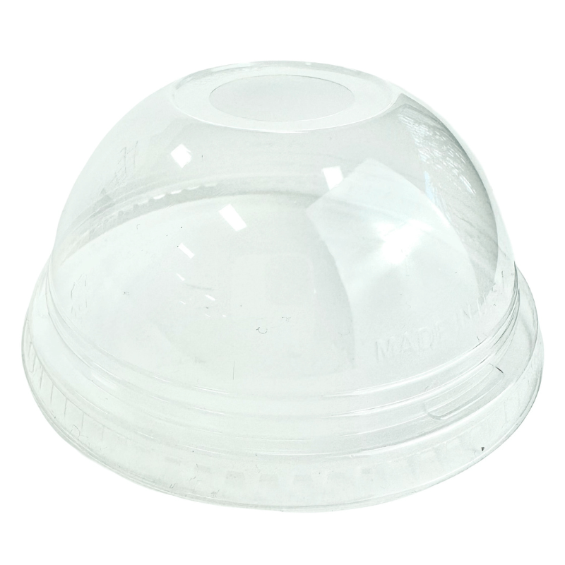 Sample of Domed PLA Lids w/ Straw Hole | Fits 16 & 24 oz Cold Cup