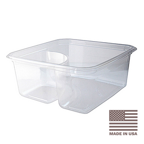 2-Compt Greenware Compostable PLA Clear On-The-Go Containers | 300/Case