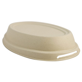 Bio Tek Round Bamboo Paper Soup Container Lid - Fits 16 oz - 200 count box