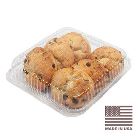 9x8x3" Compostable PLA Clear Clamshell Containers | 175/Case 9x8x3" Compostable PLA Clear Clamshell Containers | 175/Case