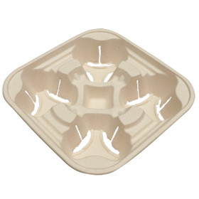 4-Cup Carrier Compostable Fiber | Sample 4-Cup Carrier Compostable Fiber | Sample